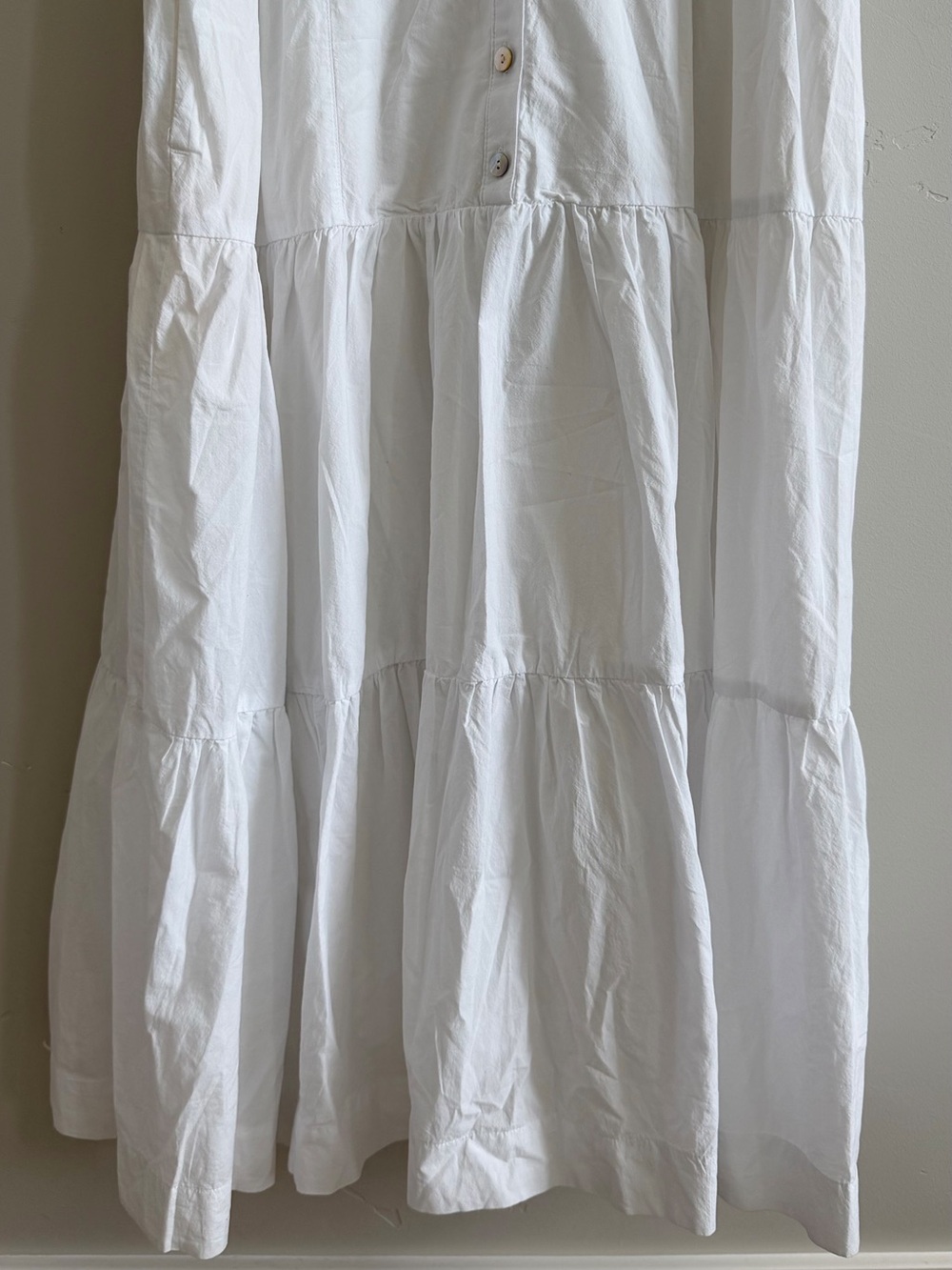 Madewell Button-Front Tiered Midi Dress in White - Picture 7 of 10